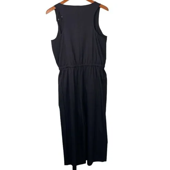 Zuda Z Eco Cropped Wide Leg Sleeveless Jumpsuit Cinched Waist Pockets UPF 50 - Picture 7 of 16